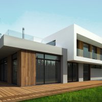 belle conception d'une maison d'été dans une photo de style architectural