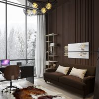 bel intérieur de chambre en couleur couleur chocolat