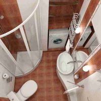brillante interior de un baño con ducha en colores oscuros foto