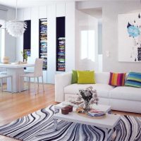 murs blancs dans un salon de style scandinave photo intérieure
