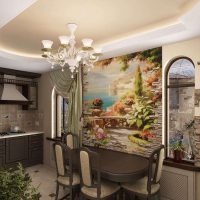 peintures murales à l'intérieur de la chambre à coucher avec une photo de la photo de paysage