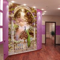 peintures murales dans le décor de l'appartement avec une photo de nature photo