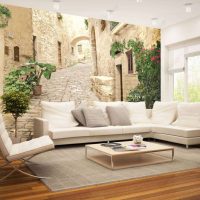 peintures murales dans la conception d'une pièce avec une photo de paysage photo