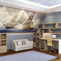 peintures murales dans le décor du couloir avec une photo de la nature