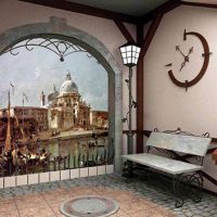 peintures murales dans le style du salon avec une photo de la photo de paysage