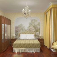 peintures murales dans la conception d'un appartement avec une photo de paysage photo