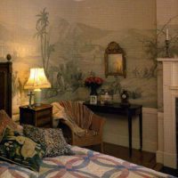 peintures murales dans la conception de la chambre à coucher avec l'image de la photo de paysage