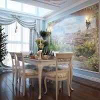 fresques dans le décor du couloir avec l'image de la nature