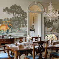 peintures murales dans la conception d'une chambre avec une photo de paysage