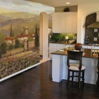 peintures murales dans le décor de la salle avec une image de l'image de paysage