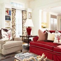 une combinaison de rouge avec d'autres couleurs dans le style d'une image de maison