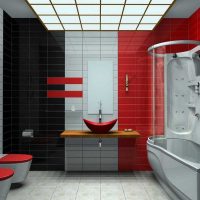 combinaison de rouge avec d'autres couleurs dans la conception de la photo de l'appartement