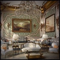 imagen de diseño de cocina de estilo rococó brillante