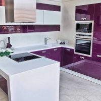 decoración de cocina brillante en imagen de tinte púrpura