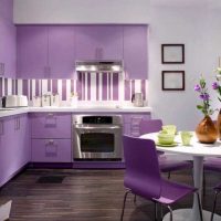 hermosa fachada de cocina en imagen morada