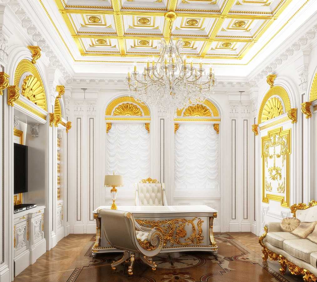 interior brillante de la casa en el estilo rocco