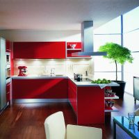 combinaison de rouge avec d'autres couleurs dans le décor de l'appartement photo
