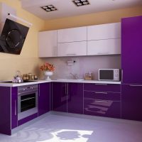 estilo inusual de la cocina en una imagen de tinte púrpura
