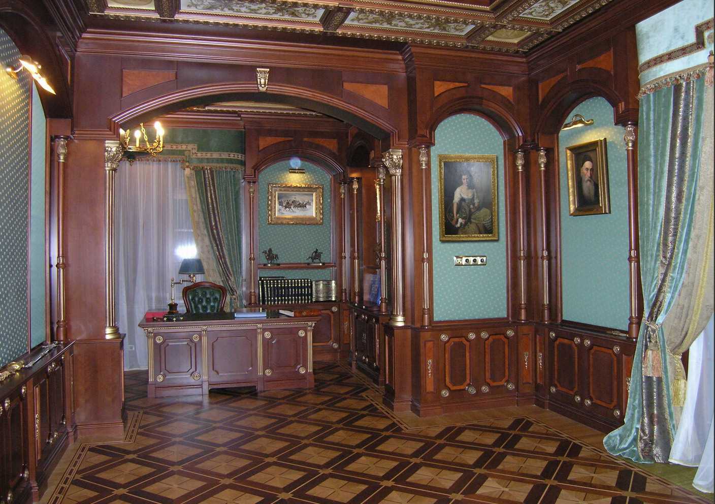 decoración brillante de la habitación de estilo rocco