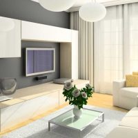 mobilier blanc clair dans le décor de la salle de séjour