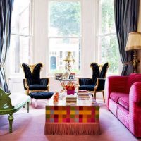décor lumineux de l'appartement dans le style de boho photo
