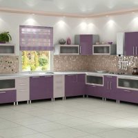 diseño de cocina moderna en imagen de tinte púrpura