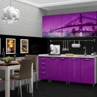 hermoso estilo de cocina en púrpura photo