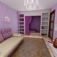 intérieur de l'appartement lumineux en photo violet