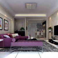 canapé violet foncé dans le décor du couloir photo