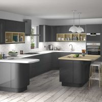 bel intérieur de cuisine de luxe en style art déco