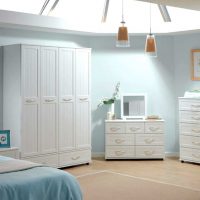 mobilier blanc clair dans la conception du couloir photo