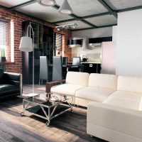 décor insolite de la salle à la manière d'un loft photo