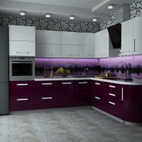 estilo de cocina brillante en imagen de tinte púrpura