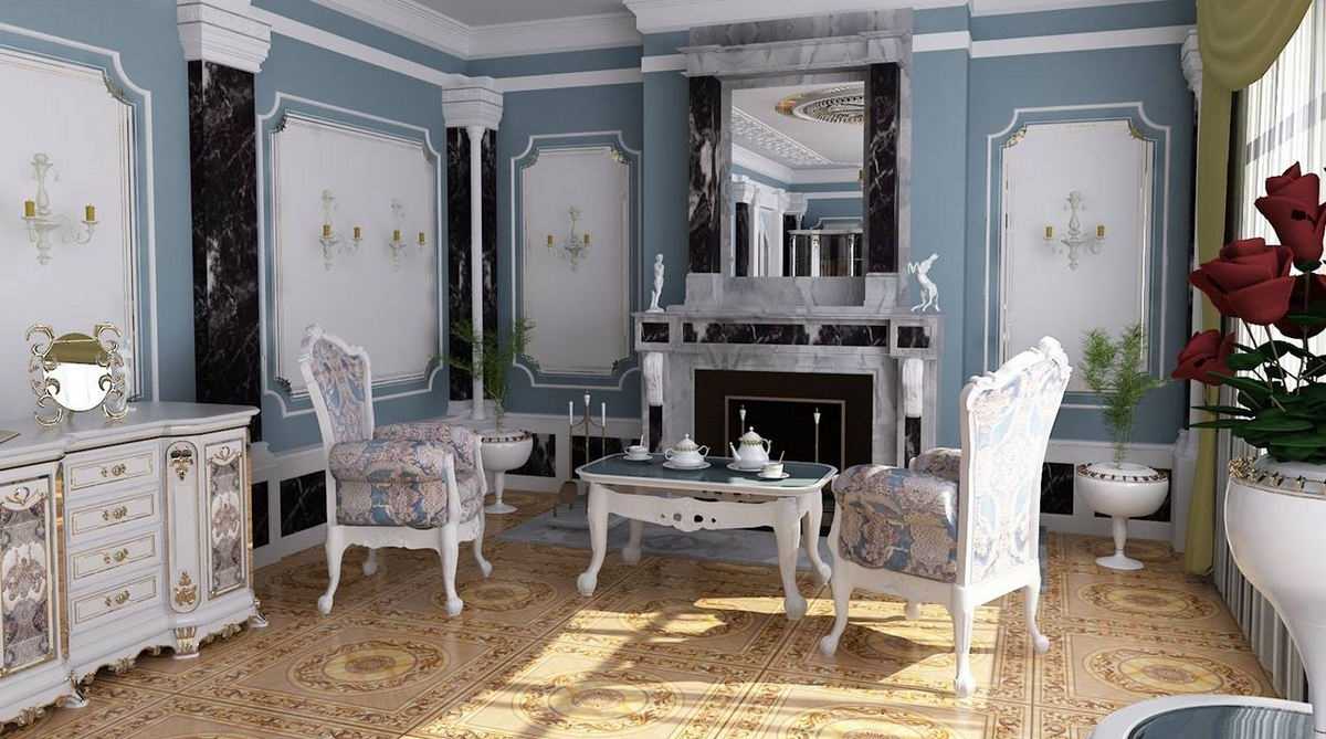 Decoración de dormitorio de estilo rocco