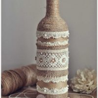 variante de décoration chic de bouteilles de champagne avec image de ficelle