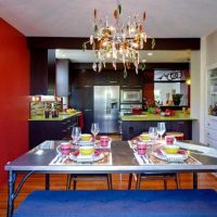 combinaison de couleurs vives dans le décor de la photo de la cuisine