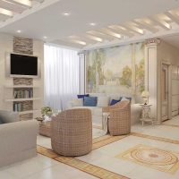 beau salon design en photo de style grec