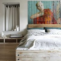 appartement de style inhabituel dans l'image de style rustique