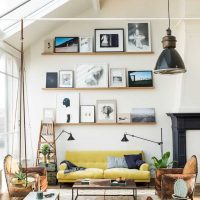 estilo brillante de la habitación en color mostaza