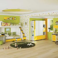 hermoso diseño de la habitación en color mostaza