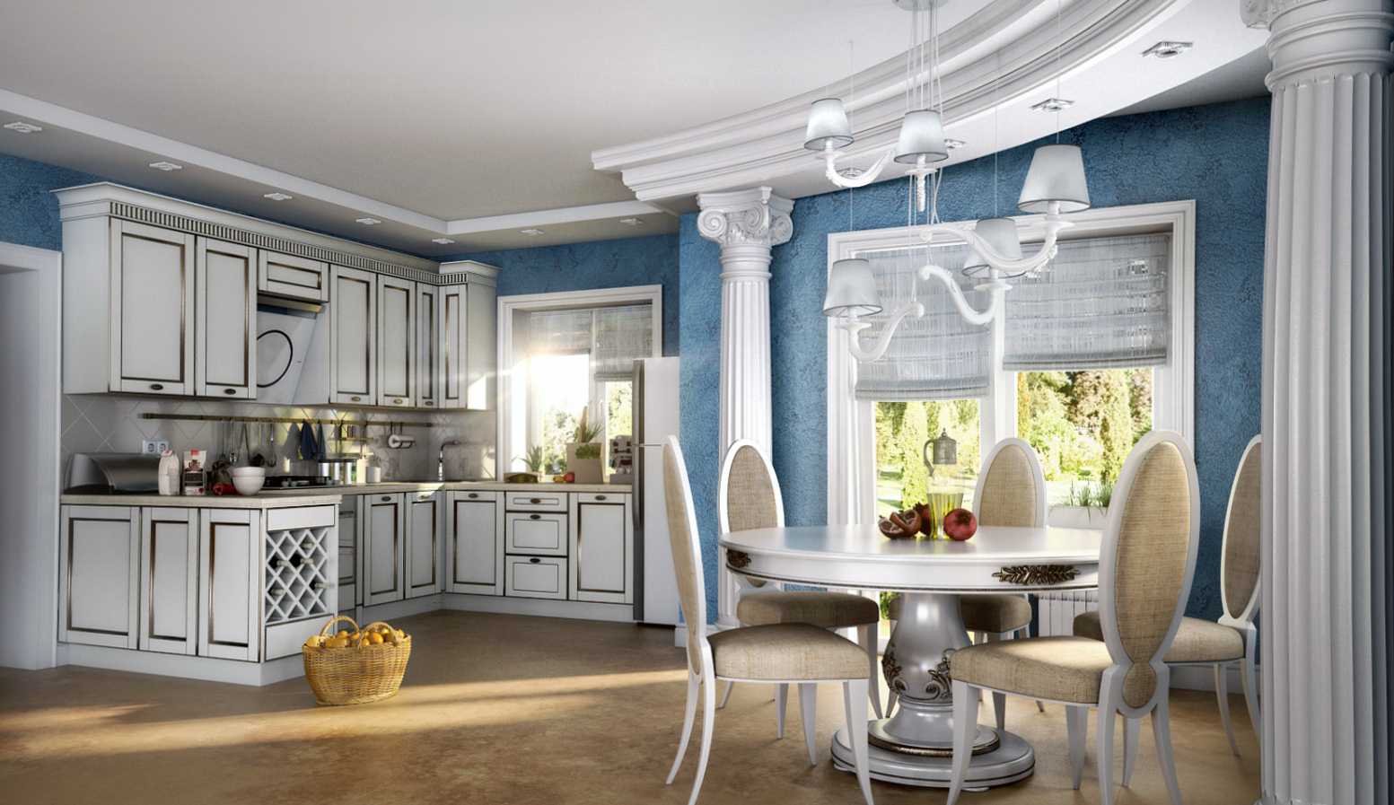 design de chambre lumineux de style grec