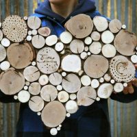belle pièce intérieure avec tableau en bois scié