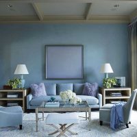 intérieur de chambre à coucher lumineux dans l'image de couleur bleue