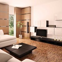 salon design lumineux dans l'image de style moderne