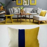 diseño inusual de la habitación en color mostaza