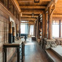 intérieur de cuisine lumineux dans l'image de style rustique