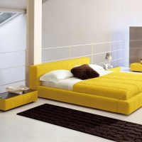 combinaison de tons sombres dans le décor de la photo de la chambre