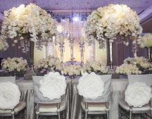 décoration lumineuse de la salle de mariage avec photo de fleurs