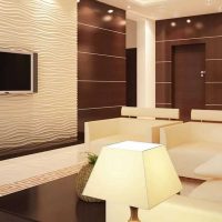 beau salon intérieur avec panneaux muraux photo