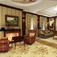 Foto interior de la sala de estilo victoriano brillante